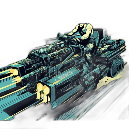 weapon, car, robot, concept art, cyberpunk, 3d render, fantasy art, outer space transparent PNG cut-out