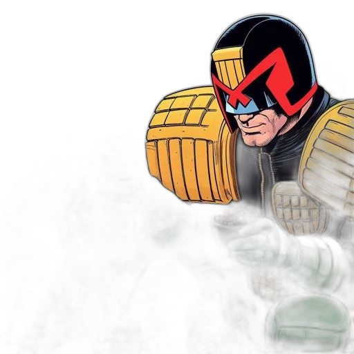 comic book art, concept art, watercolor, cartoon, superhero, armor, distinctive, helmet transparent PNG cut-out
