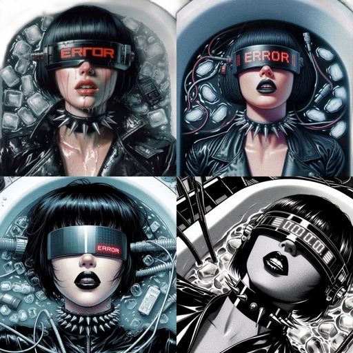 comic book art, cyberpunk, concept art, photorealistic, outer space, monochrome, dark, female transparent PNG cut-out