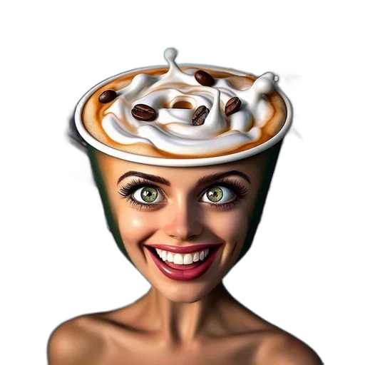 crown, hat, face, food, 3d render, photorealistic, concept art, cartoon transparent PNG cut-out