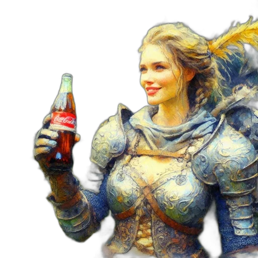 bottle, dragon, fantasy art, concept art, pixel art, photorealistic, armored, woman transparent PNG cut-out