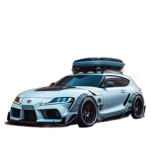 car, 3d render, photorealistic, concept art, modified, white, sports, distinctive transparent PNG cut-out