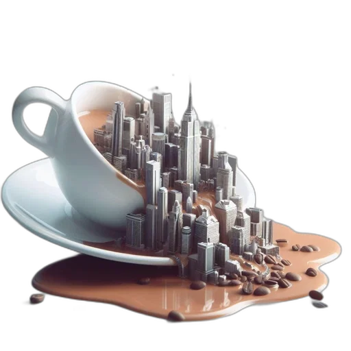 furniture, shoes, 3d render, concept art, photorealistic, fog, city street, surreal transparent PNG cut-out