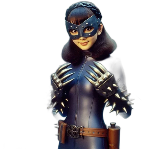 mask, concept art, comic book art, fantasy art, 3d render, dark, woman, futuristic transparent PNG cut-out
