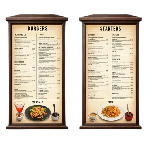 food, second, image, shows, menu, board, different, layout transparent PNG cut-out