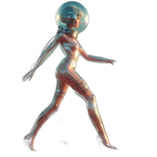 robot, creature, dress, mask, concept art, 3d render, pixel art, fantasy art transparent PNG cut-out