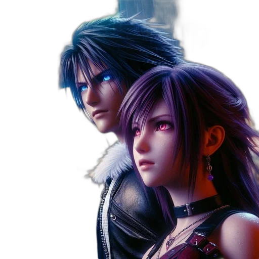 fantasy art, concept art, photorealistic, 3d render, two, animated, characters, distinct transparent PNG cut-out