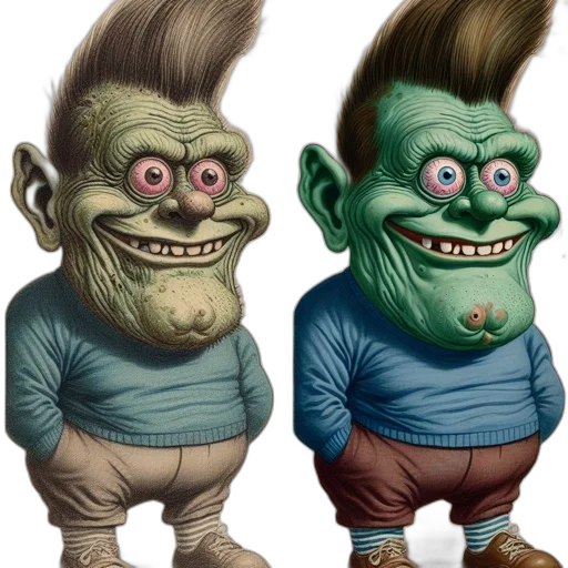 creature, mask, concept art, 3d render, photorealistic, cartoon, two, versions transparent PNG cut-out