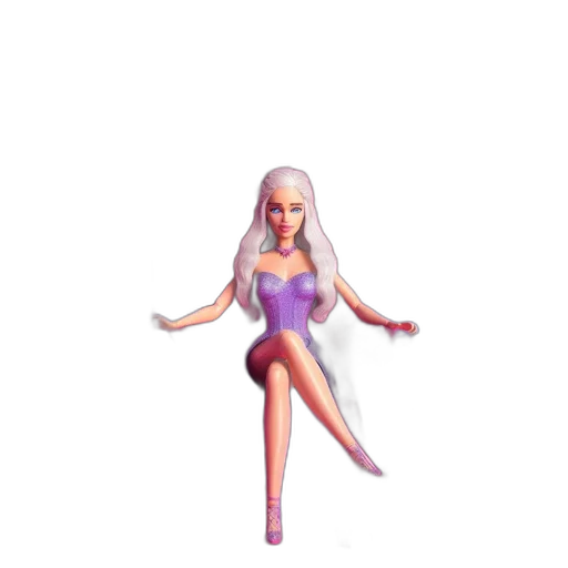 dress, hair, creature, 3d render, concept art, vaporwave, cartoon, outer space transparent PNG cut-out