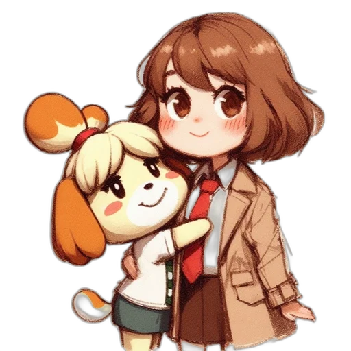 staff, jacket, animal, creature, anime, watercolor, pixel art, cartoon transparent PNG cut-out