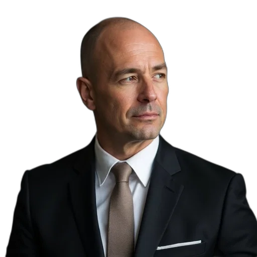 staff, jacket, face, animal, photorealistic, man, bald, head transparent PNG cut-out