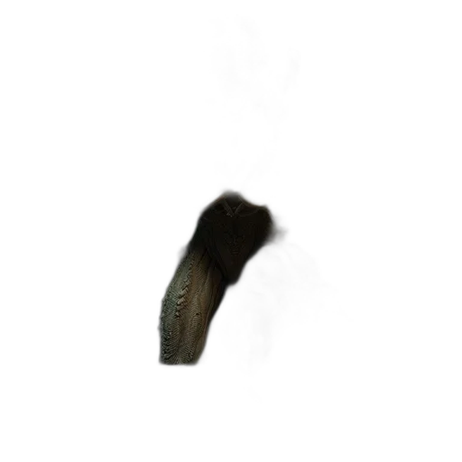 hair, shoes, weapon, hat, photorealistic, 3d render, concept art, menacing transparent PNG cut-out