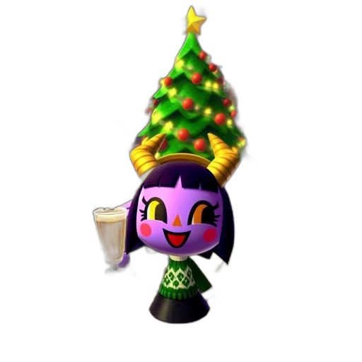 staff, hat, creature, pixel art, 3d render, concept art, festive, town transparent PNG cut-out