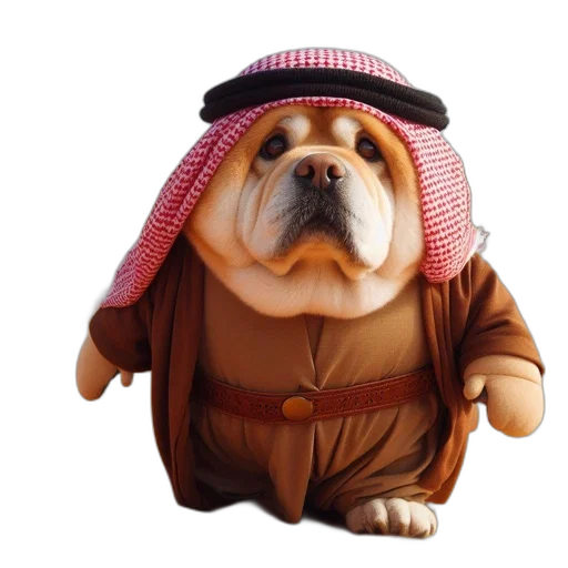 animal, creature, face, staff, photorealistic, 3d render, dog, dressed transparent PNG cut-out
