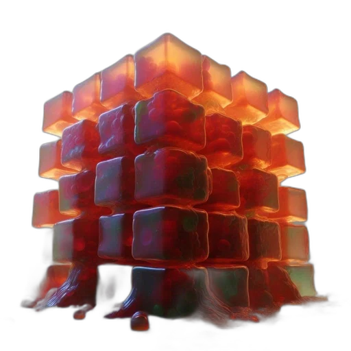 furniture, crown, building, bottle, 3d render, concept art, vaporwave, red transparent PNG cut-out
