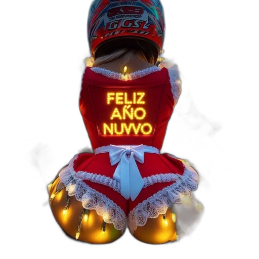 dress, hat, motorcyclist, rides, down, road, adorned, lighting transparent PNG cut-out