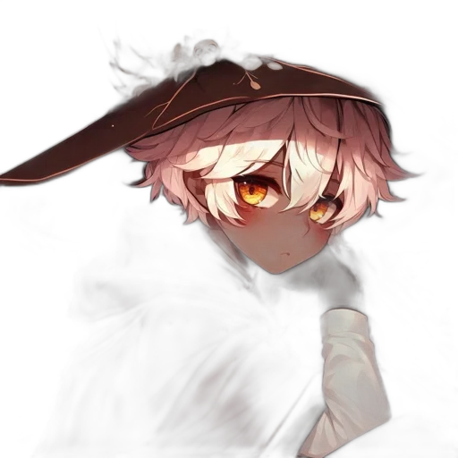 hat, mask, staff, creature, anime, pixel art, concept art, fantasy art transparent PNG cut-out
