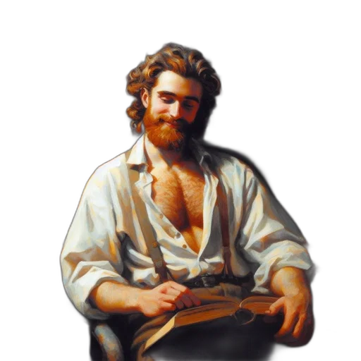 staff, jacket, oil painting, photorealistic, pixel art, fantasy art, man, long transparent PNG cut-out