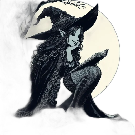 staff, fantasy art, concept art, comic book art, pencil sketch, dark, monochrome, enchanting transparent PNG cut-out