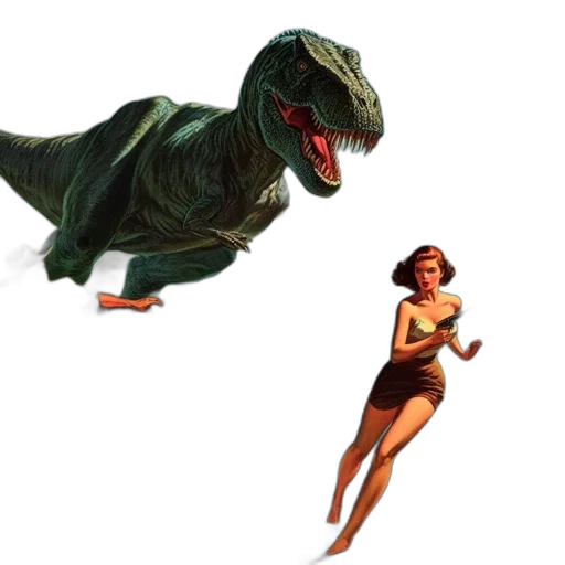 creature, animal, concept art, comic book art, pixel art, prehistoric, era, tyrannosaurus transparent PNG cut-out
