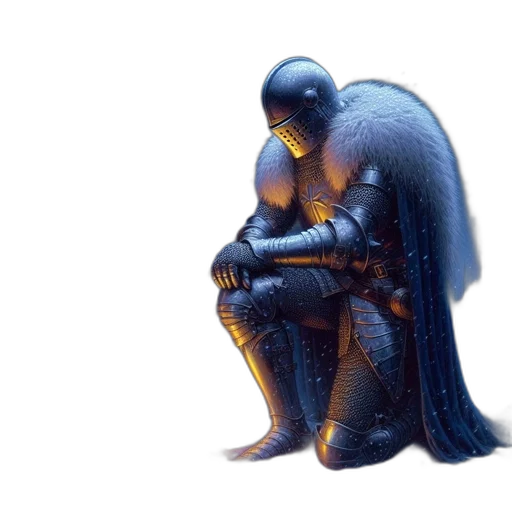 sword, concept art, 3d render, fantasy art, pixel art, snowy, graveyard, knight transparent PNG cut-out