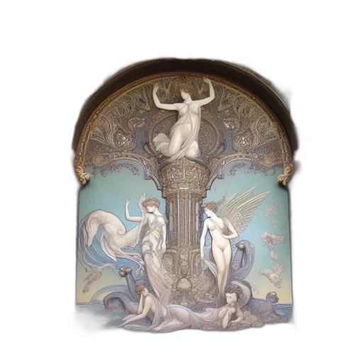 furniture, crown, hat, jewelry, fantasy art, elaborate, artwork, features transparent PNG cut-out