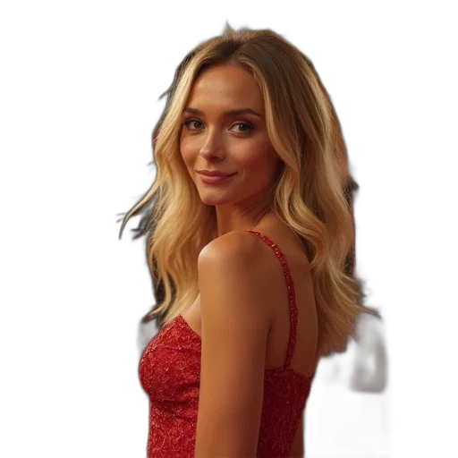 dress, hair, face, staff transparent PNG cut-out
