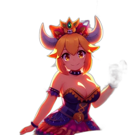 dress, crown, staff, dragon, fantasy art, pixel art, anime, concept art transparent PNG cut-out