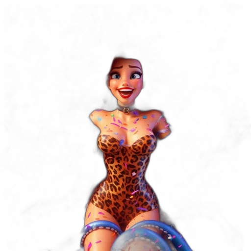 dress, animal, 3d render, concept art, cartoon, fantasy art, character, red transparent PNG cut-out