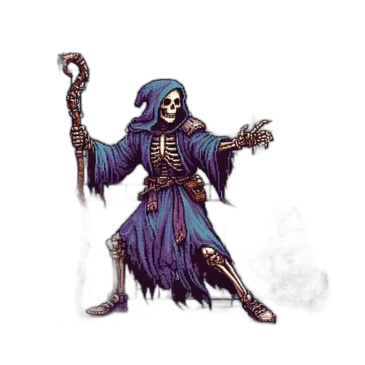 staff, concept art, pixel art, fantasy art, comic book art, dark, blue, monochrome transparent PNG cut-out