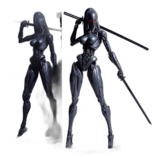 robot, weapon, concept art, 3d render, cyberpunk, fantasy art, dark, monochrome transparent PNG cut-out