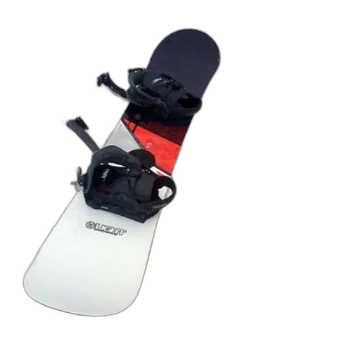 shoes, weapon, robot, 3d render, snowboard, black, bindings, red transparent PNG cut-out