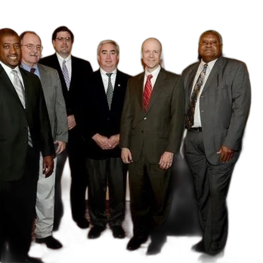 staff, group, men, suits, stand, together, photo transparent PNG cut-out
