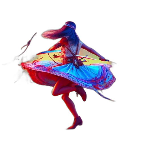 dress, umbrella, dragon, mask, concept art, fantasy art, pixel art, 3d render transparent PNG cut-out