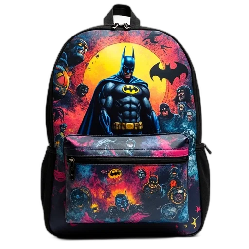 comic book art, concept art, backpack, vibrant, colorful, design, featuring, prominent transparent PNG cut-out