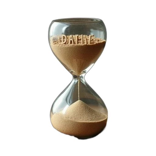 jewelry, 3d render, sandglass, text transparent PNG cut-out