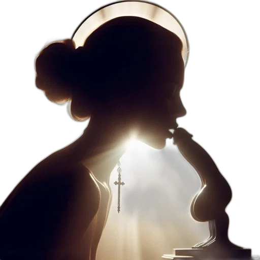 staff, crown, dress, face, photorealistic, concept art, woman, profile transparent PNG cut-out
