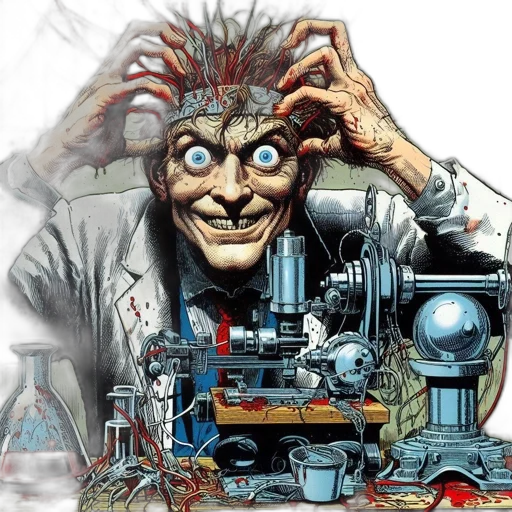robot, face, concept art, comic book art, cyberpunk, photorealistic, man, lab transparent PNG cut-out