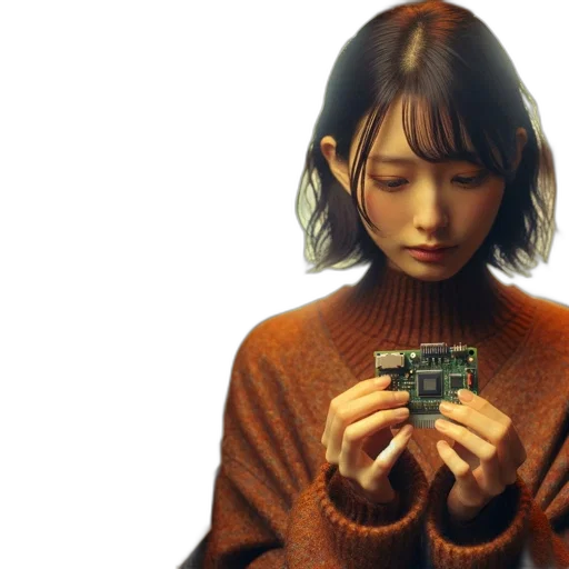 robot, jacket, cyberpunk, photorealistic, pixel art, concept art, green, inside transparent PNG cut-out