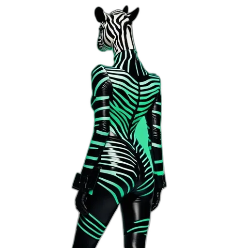 dress, cyberpunk, concept art, 3d render, green, monochrome, neon, figure transparent PNG cut-out