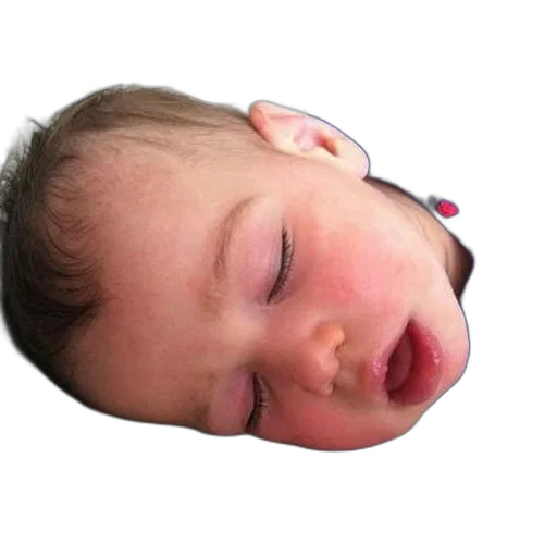 face, mask, staff, hat, photorealistic, 3d render, baby, blue transparent PNG cut-out