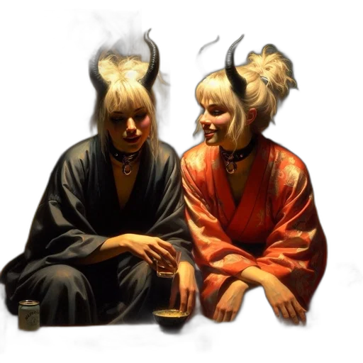 mask, dragon, hair, concept art transparent PNG cut-out