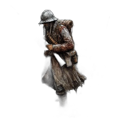 hat, weapon, sword, staff, concept art, fantasy art, watercolor, photorealistic transparent PNG cut-out