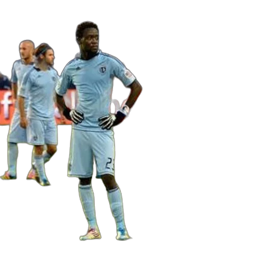 soccer, player, light, blue, uniform, stands, field, his transparent PNG cut-out