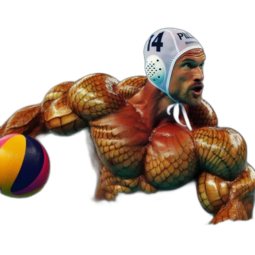 animal, creature, muscular, man, swimming, cap, goggles, pool transparent PNG cut-out