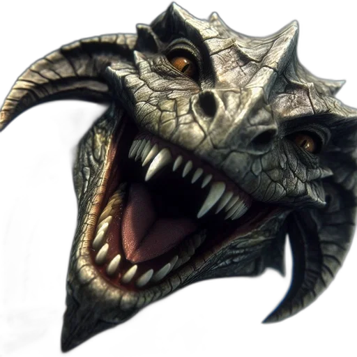 dragon, creature, animal, mask, concept art, photorealistic, fantasy art, 3d render transparent PNG cut-out