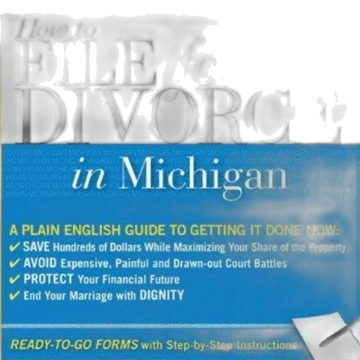 book, cover, titled, how, file, divorce, michigan, blue transparent PNG cut-out