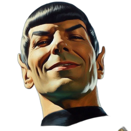 face, comic book art, photorealistic, concept art, cartoon, stoic, vulcan, character transparent PNG cut-out
