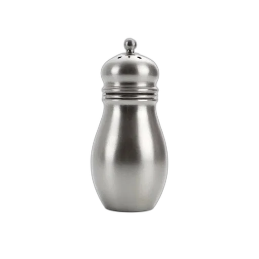 bottle, jewelry, 3d render, photorealistic, shiny, metallic, salt, shaker transparent PNG cut-out