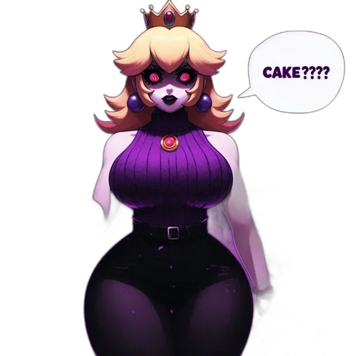 crown, dress, creature, concept art, pixel art, 3d render, cartoon, dark transparent PNG cut-out